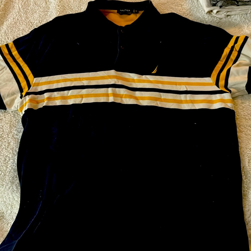 90’s NAUTICA Striped polo shirt (XL)